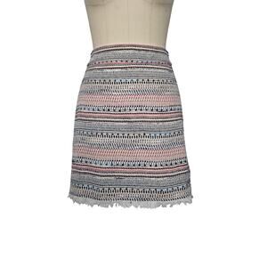 LOFT Ann Taylor Multicolor Aztec Print Pencil Skirt, Sz 0, W: 13in , L: 17in